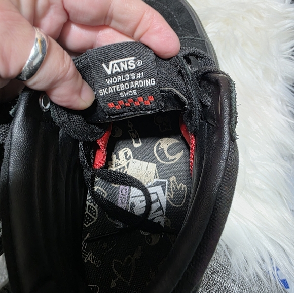 Vans Black Skate SK8 Hi Doodle Shoes - Picture 6 of 7